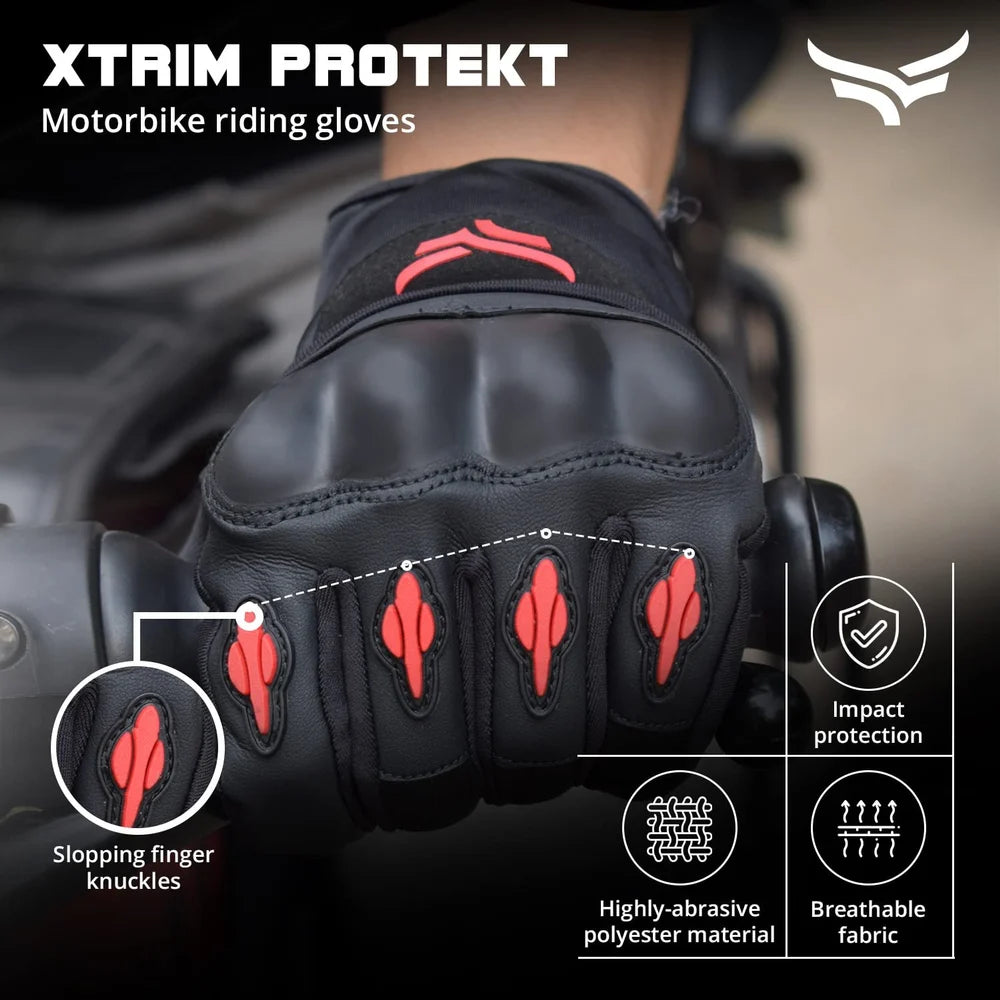 Synthetic Leather Xtrim Protekt Universal Black Bike Riding Gloves