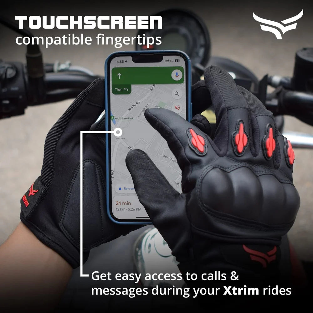 Synthetic Leather Xtrim Protekt Universal Black Bike Riding Gloves
