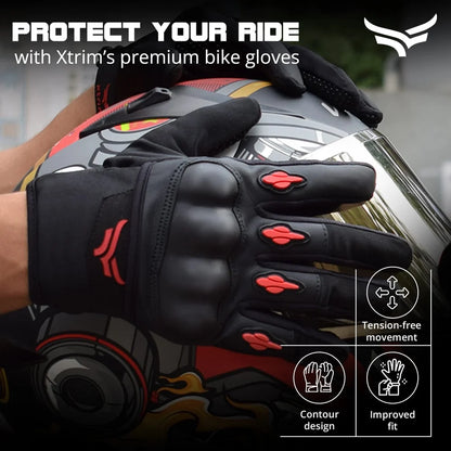 Synthetic Leather Xtrim Protekt Universal Black Bike Riding Gloves