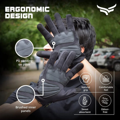 Synthetic Leather Xtrim Protekt Universal Black Bike Riding Gloves